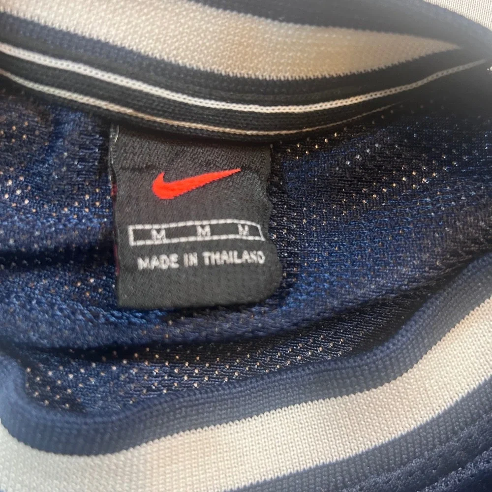 Vintage Nike Mesh Jersey Shirt Mens Medium Navy Blue Embroidered Swoosh Raglan